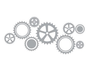 gear icon vector,Cogwheel group black icon, flat design isolated on white background