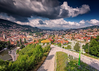 Sunset view of Sarajevo, Bosnia