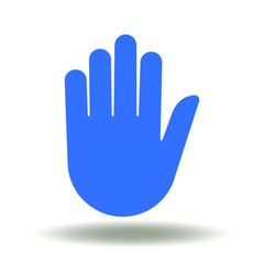 Obraz premium Hand palm icon vector. Make stop logo. Truth gesture sign.