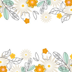 Naklejka na ściany i meble Floral Spring Graphic Design with Colorful Flowers . can be used for greeting cards, promotion tshirt, prints banners, posters, cover design templates, social media stories and greeting cards. Vector