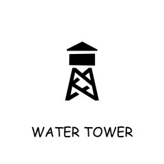 Water tower flat vector icon