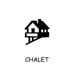 Chalet flat vector icon