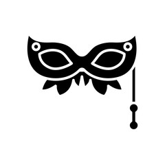 Eye mask black icon, concept illustration, vector flat symbol, glyph sign.