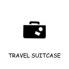 Travel suitcase flat vector icon