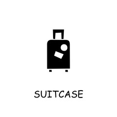 Suitcase flat vector icon