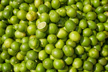 Piles of Limes on Sale at Zegyo Market, Mandalay, Myanmar