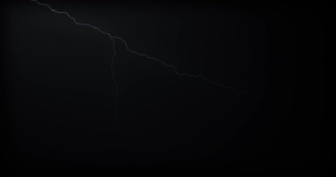 Lightning strikes on a black background with realistic reflections