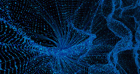 Abstract grid shape landscape background. 3D rendering