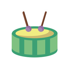 cute drum child toy flat style icon