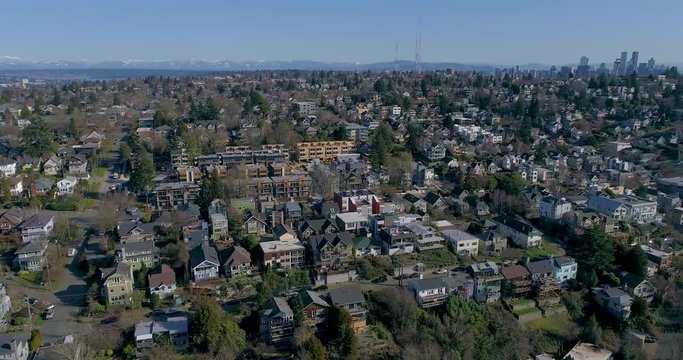 Queen Anne Neighborhood Reveal of The Olympic Mountains Puget Sound and Downtown Seattle