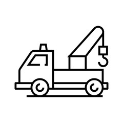 Fototapeta na wymiar Mechanical loader line icon, concept sign, outline vector illustration, linear symbol.
