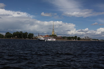 Obraz premium St. Petersburg, Neva river, Hare island