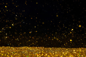 Abstract of christmas and bokeh light with glitter background - obrazy, fototapety, plakaty