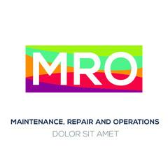 Creative colorful logo , MRO mean (maintenance, repair and operations) . - obrazy, fototapety, plakaty
