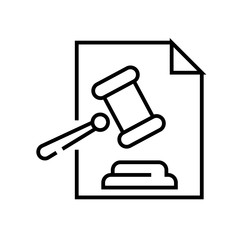 Judge conclusion line icon, concept sign, outline vector illustration, linear symbol.