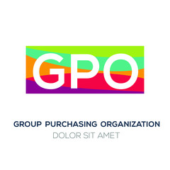 Creative colorful logo , GPO mean (group purchasing organization) 
