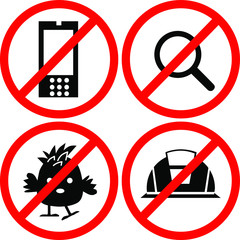 various warning signs in venues