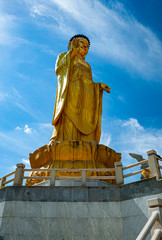 Big Golden Buddha Statue in Zaisan Square in Ulan Bator, Mongolia