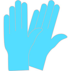 Medical gloves vector icon isolated on white background. Protective rubber gloves icon for infographic, website or app. Latex hand protection sign. Housework cleaning equipment symbol. 