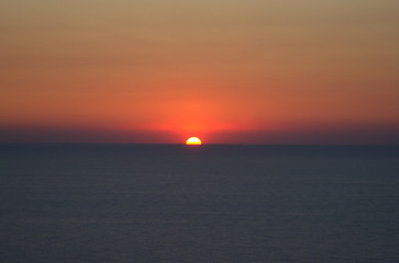 Fototapeta premium Pink Sunset at the mediterranean sea from Mallorca Island