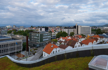 Stavanger, Norway - View of the city from above. July 2019