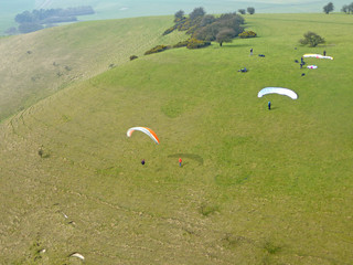 Paragliders at Golden Ball, Wiltshire