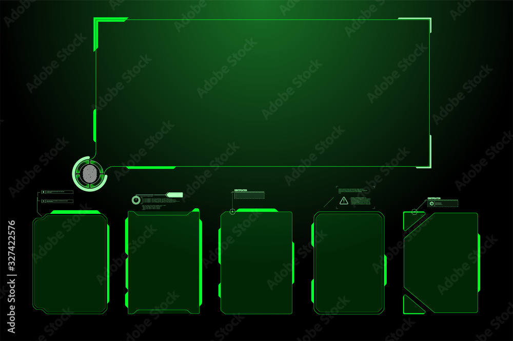 Poster futuristic vector hud interface screen design. digital callouts titles. hud ui gui futuristic user i