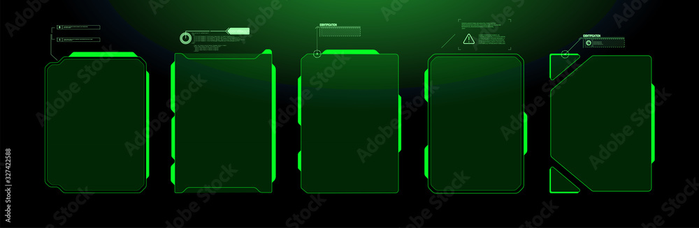Poster futuristic vector hud interface screen design. digital callouts titles. hud ui gui futuristic user i