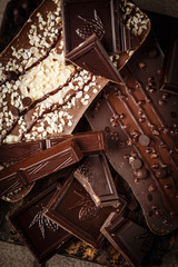Close-up of chocolate pieces