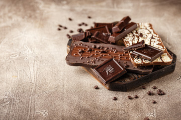 Close-up of chocolate pieces