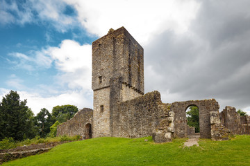 Fototapeta na wymiar Mugdock Castle made in 13th century in Mugdock Country Park. Milngavie, Mugdock, Glassgow, Scotland, UK