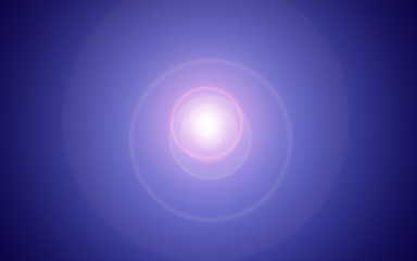 Abstraction, blue sky and sunshine in a lens. Bright circles on a blue gradient background.