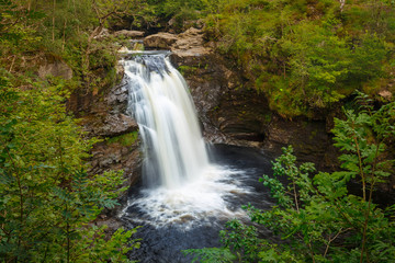 Long Exposure of Falls of Falloch Waterfall, Scotland, United Kingdom UK, Europe