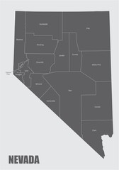 Nevada counties map