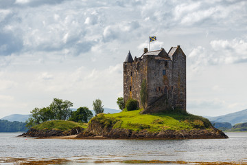 Fototapeta na wymiar Castle Stalker in Scotland, UK during sunny day