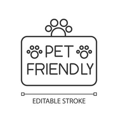 Pet friendly territory pixel perfect linear icon. Grooming salon, animals care service. Thin line customizable illustration. Contour symbol. Vector isolated outline drawing. Editable stroke