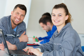 Fototapeta premium happy smiling technical with female student