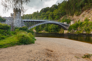 Craigellachie Bridge - earliest survivor of Telefor's Landmark prefabricated lozenge-lattice cast iron arch bridge type developed for deep river sites impracticable for stone bridges