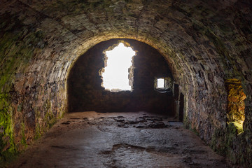 Fototapeta na wymiar Inside of a prison in Dunnottar Castle