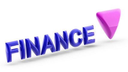 The index down of Finance. 3D Illustration.