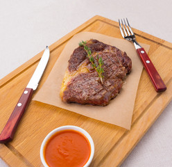 minion fillet on a wooden tray