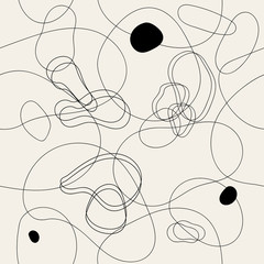 Seamless abstract pattern in doodle style. Hand drawn interesting chaotic background - 327425576