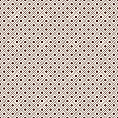 Diagonal checkered seamless pattern. Repeated diamond ornamental abstract background. Outline grid digital paper