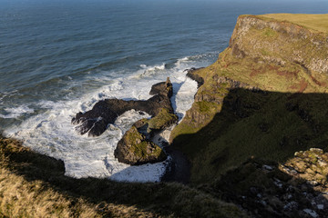 Horse shoe harbour, The Giants Causeway world heritage site, area of outstanding natural beauty, Bushmills, County Antrim, Northern Ireland