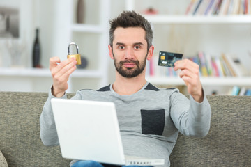 man careful in using his card online