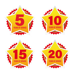 Years of service award badge star