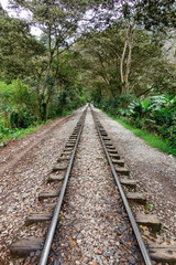 Obraz premium Rail road to Aguas Calientes/Peru. to get to Machu Picchu