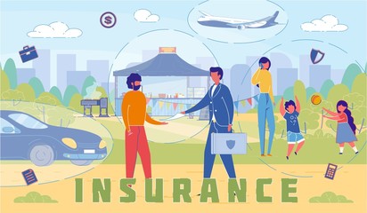 Insurance Company Services Word Concept Banner