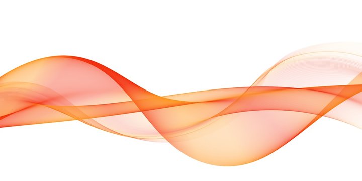 Abstract smooth color wave . Curve flow orange motion illustration © gojalia