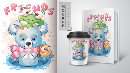 Cute polar bear poster and merchandising.
